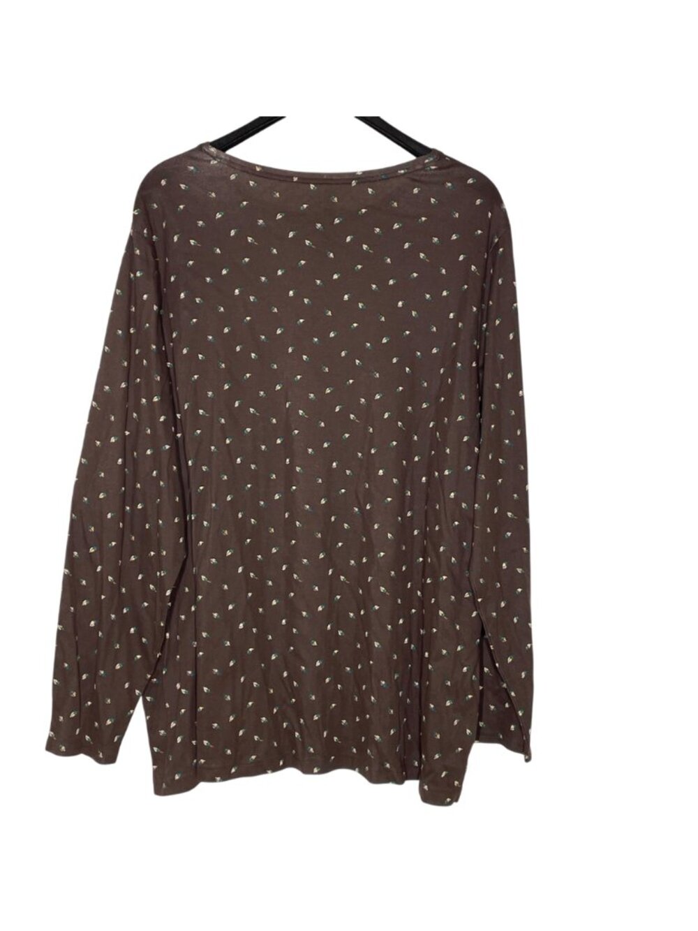 Croft & Barrow Classic Tee Acorn Fall Long Sleeve Top Sz 3X Stretch - Picture 2 of 5